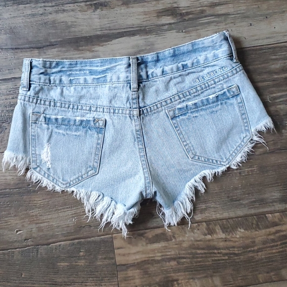 Billabong Laneway Aztec Print Cut Off Denim Shorts - Picture 3 of 10
